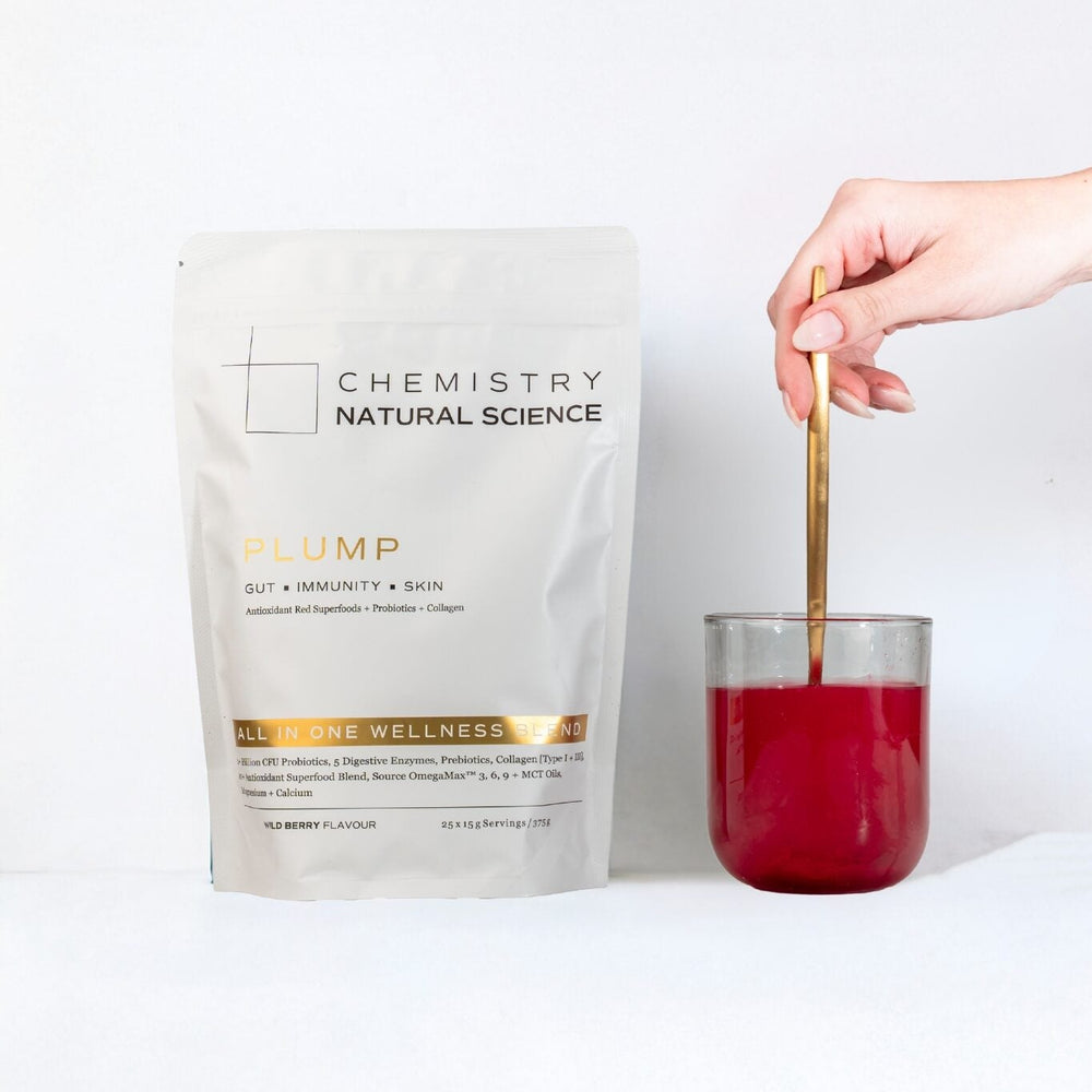 Chemistry Natural Science product package with a glass of red liquid and a hand stirring it.